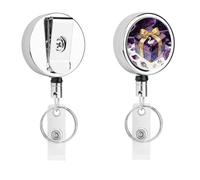 The Dream Box Under The Starry Veil Badge Holder Retractable Metal Badges Clip Portable Nylon Cord Badge Holders Stainless Steel Cord Key Chain 26.8 Inch for ID Card Name Card Clip