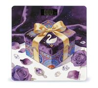 The Dream Box Under The Starry Veil Bathroom Scale Automatic Power On/Off Body Scales LCD Backlight Display Square Digital Scale Rounded Corners Bathroom Scales for Home Bedrooms