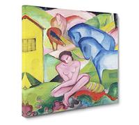 The Dream by Franz Marc Canvas Print | Gallery Wrapped 30mm Frame Wall Art | 14x14 inches | Ready to Hang | Modern Picture | Living Room Bedroom Lounge Office