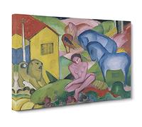 The Dream By Franz Marc Canvas Print | Gallery Wrapped 30mm Frame Wall Art | 30x20 inches | Ready to Hang | Classic Picture | Living Room Bedroom Lounge Office