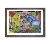The Dream by Franz Marc Framed Print | A2 Walnut Framed Wall Art | Ready to Hang | Modern Nature Picture | Living Room Bedroom Lounge Office