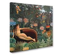 The Dream by Henri Rousseau Canvas Print | Gallery Wrapped 30mm Frame Wall Art | 14x14 inches | Ready to Hang | Modern Picture | Living Room Bedroom Lounge Office