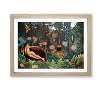 The Dream By Henri Rousseau Classic Painting Framed Print | A4 Oak Framed Wall Art | Ready to Hang | Classic Historical Picture | Living Room Bedroom Lounge Office