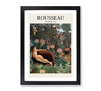The Dream By Henri Rousseau Exhibition Museum Painting Framed Wall Art Print, Ready to Hang Picture for Living Room Bedroom Home Office Décor, Black A3 (34 x 46 cm)