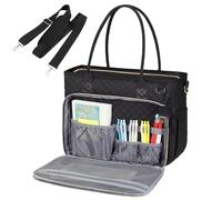 The Dream Work Tote for Women Who Carry It All, Computer Bag Fits 15.6 Laptop, Large Capacity Teacher Bag, for Nurse, Office (Black)