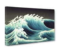 The Dreamy Ocean Wave Canvas Wall Art Print Ready to Hang, Framed Picture for Living Room Bedroom Home Office Décor, 30x20 Inch (76x50 cm)