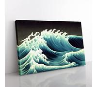 The Dreamy Ocean Wave Canvas Wall Art Print Ready to Hang, Framed Picture for Living Room Bedroom Home Office Décor, 76x50 cm (30x20 Inch)
