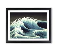 The Dreamy Ocean Wave H1022 Framed Print for Living Room Bedroom Home Office Décor, Wall Art Picture Ready to Hang, Black A2 Frame (64 x 46 cm)