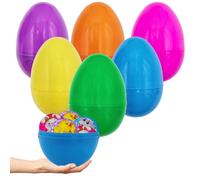 The Dreidel Company 24-Pack 8" Inch Massive Multicolor Fillable Easter Eggs Colorful Bright Plastic Easter Eggs, Stands Upright, Assorted Colors, 8" Giant Fillable Eggs (24-Pack)