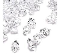 The Dreidel Company Fake Acrylic Diamonds, Crushed Ice Rocks, Plastic Ice Cubes, Rock Diamond Crystals, Gems for Party Decoration, Vase Fillers, Photography Props (Clear, 1 Pound)