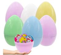 The Dreidel Company Massive Pastel Fillable Easter Eggs Colorful Bright Plastic Easter Eggs, Perfect For Easter Egg Hunt, Surprise Egg, Easter Hunt, 8" Giant Fillable Eggs (12 Pack)