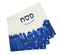 The Dreidel Company Passover Table Napkins, Jerusalem Blue, Passover Seder Table Decoration, Paper Goods Party Set - (Pack of 48)