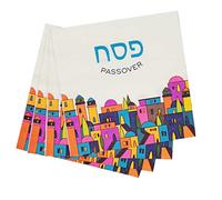 The Dreidel Company Passover Table Napkins, Jerusalem Multicolor, Seder Table Decoration, Paper Goods Party Set - (Pack of 48)