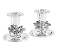 The Dreidel Company Shabbat Candlesticks Candle Holders Silver Plated, 2 Candlesticks Set (Single)