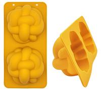 The Dreidel Company Silicone Challah Braid Bread Mold Bakeware, Small Challettes, Perfect Kosher Challah Braided Baking Mold Pan, No Shaping Required (Single)