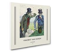 The Drinkers After Daumier By Vincent Van Gogh Canvas Print | Gallery Wrapped 30mm Frame Wall Art | 14x14 inches | Ready to Hang | Impressionist Picture | Living Room Bedroom Lounge Office