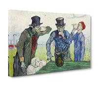 The Drinkers After Daumier By Vincent Van Gogh Classic Painting Canvas Wall Art Print Ready to Hang, Framed Picture for Living Room Bedroom Home Office Décor, 24x16 Inch (60x40 cm)