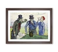 The Drinkers After Daumier By Vincent Van Gogh Classic Painting Framed Print | A2 Walnut Framed Wall Art | Ready to Hang | Classic Historical Picture | Living Room Bedroom Lounge Office