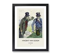 The Drinkers After Daumier By Vincent Van Gogh Exhibition Museum Painting Framed Wall Art Print, Ready to Hang Picture for Living Room Bedroom Home Office Décor, Black A2 (64 x 46 cm)