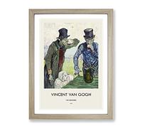 The Drinkers After Daumier By Vincent Van Gogh Exhibition Museum Painting Framed Wall Art Print, Ready to Hang Picture for Living Room Bedroom Home Office Décor, Oak A3 (34 x 46 cm)