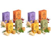 The Drinks Bakery Discerning Drinker’s Gift Set - Luxury Biscuits Expertly Paired with Drinks - Award-Winning Savory Snacks as Seen on Dragons’ Den - Made in Scotland - 4 x 110g Pack. (Pack of 2)