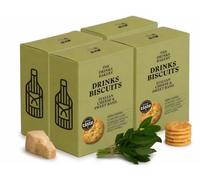 The Drinks Bakery Italian Cheese & Sweet Basil - Premium Biscuits Paired with Champagne, Prosecco, Whisky, & Fruity White Wines - Award Winning Drinks Biscuits on Dragons’ Den - 4 x 110g Pack