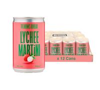 The Drinks Bureau Lychee Martini Cocktails Ready to Drink Cans, Made with Vodka, Lychee & Prickly Pear (ABV 10%), Vegan & Allergen Free (12 x 150ml)
