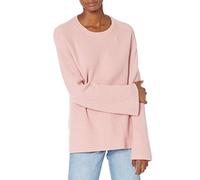The Drop Alice Crewneck Back-Slit Ribbed Pullover Sweater, Zephyr Pink, XXL Plus