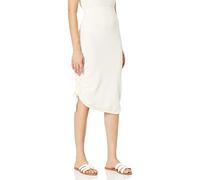 The Drop Amanda Textured Side Ruched Midi Sweater Skirt, Whisper White, L