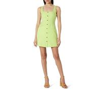 The Drop Amira Button Down Linen Mini Dress, Shadow Lime, 4XL Plus