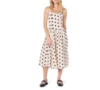 The Drop Balu Feminine Shaped Waist Midi Dress, Whisper White/Black Polka Dot, XL