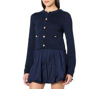 The Drop Bloom Gold Button Nautical Cardigan, Maritime Navy, S