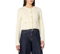 The Drop Bloom Gold Button Nautical Cardigan, Whisper White, XXL