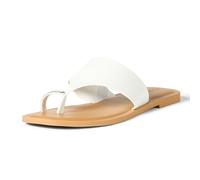 The Drop Camilla Wide Thong Sandal, White, 9 UK