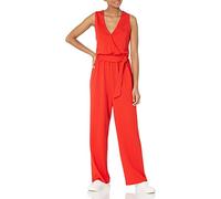 The Drop @Caralynmirand Sleeveless Wrap-Jumpsuit, Flame Red, S