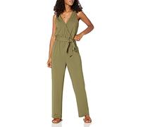The Drop @Caralynmirand Sleeveless Wrap-Jumpsuit, Olive, XXL Plus
