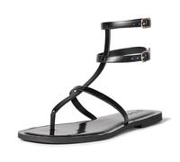 The Drop Casper Gladiator Thong Ankle Sandal Strap, Black, 7.5 UK