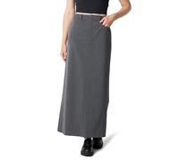 The Drop Denis Woven Long Column Skirt, Heather Grey, 4XL Plus