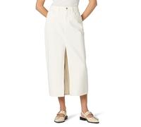 The Drop Dixon Denim Column Skirt, White, 3XL Plus