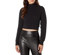 The Drop Ezra Cropped Mock Neck Sweater, Black, 5XL Plus