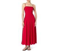 The Drop Florencia Smocked Bodice Linen Maxi Dress, Crimson, S