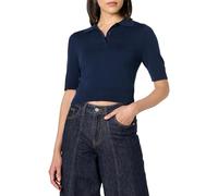 The Drop Gero Short Sleeve Splitneck Polo Sweater Tee Pullover, Maritime Navy, M