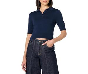 The Drop Gero Short Sleeve Splitneck Polo Sweater Tee Pullover, Maritime Navy, XXL