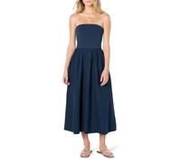 The Drop Hellen Strapless Mixed Media Maxi Dress, Maritime Navy, 3XL Plus