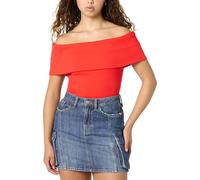 The Drop Jan Off The Shoulder Knit Top Blouses, Flame Red, L