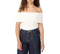 The Drop Jan Off The Shoulder Knit Top Blouses, White, XL