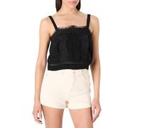 The Drop Joylin Lace Inset Feminine Top Blouses, Black, M