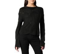The Drop Katia Basket Weave Cropped Sweater, Black, M