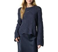 The Drop Katia Basket Weave Cropped Sweater, Navy, L