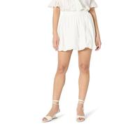The Drop Lillie Bubble Hem Cotton Mini Skirt, White, S